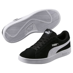 PUMA Smash V2 Suede Trainers Unisex Nero, Bianco