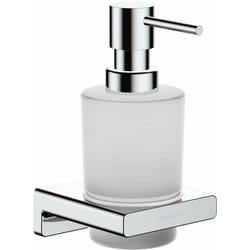 AddStoris - Dispenser di sapone liquido con supporto, vetro opaco/cromo 41745000 - Hansgrohe