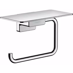 Portarotolo con mensola dimensioni: 150 × 80 × 77 mm per 1 rotolo di carta materiale: metallo finitura: cromata installazione ...