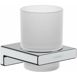 AddStoris - Portaspazzolino e dentifricio con supporto, vetro opaco/cromo 41749000 - Hansgrohe