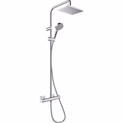 hansgrohe Vernis Shape 1x Tubo della doccia il soffione doccia dal design geometrico Vernis Shape porta il comfort e il diver ...
