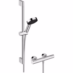 hansgrohe Pulsify Select S 1 x set doccia Montaggio a parete Dimensione soffione: 105 mm Tipo di getto: PowderRain, IntenseRa ...