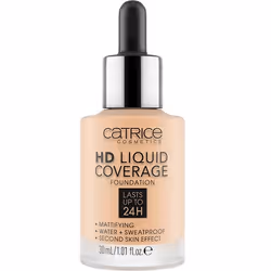CATRICE HD Liquid Coverage, Flacone contagocce, Liquido, Universale, Opacizzante, Tutti le tonalità della pelle, Beige