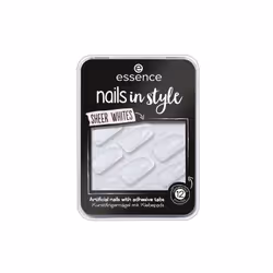 Essence nails in style, Unghie per dita della mano, Trasparente, Bianco, Fantasia, 12 pz, Blister