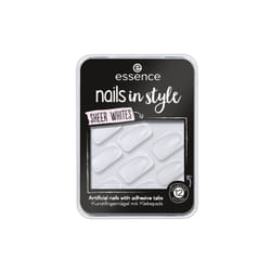 Essence nails in style Unghie per dita della mano Trasparente, Bianco Fantasia 12 pz Blister
