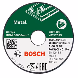 Bosch 1 600 A01 S5Y, Disco per tagliare, Centro piatto, Bosch, 1 cm, 5 cm, Easy Cut&Grind