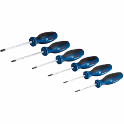 Set da sei pezzi di cacciaviti TORX con impugnatura ergonomica gommata la forma dell'impugnatura impedisce i movimenti sponta ...