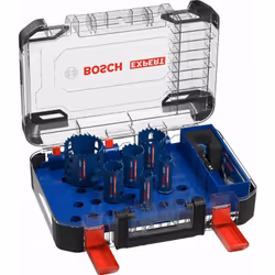Con questa scatola per sega a tazza Bosch è possibile eseguire tagli in un'ampia varietà di materiali senza preoccupazioni. I ...