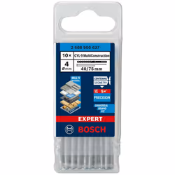 Set di 10 punte BOSCH EXPERT CYL-9 MultiConstruction - Precisione fino a 5 volte superiore rispetto ad una normale punta - Ma ...
