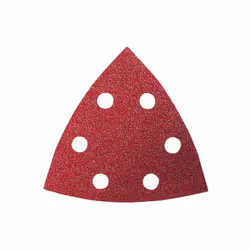 Carta abrasiva al corindone 6 fori Supporto velcrato - Forma triangolare Dimensioni mm 93x93x93 Ideale per levigatura di legn ...