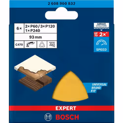 Fino al 2 volte più veloce della carta vetrata standard Massima potenza in uscita con struttura superficiale Bosch. Chiusura  ...