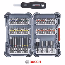 BOSCH SET INSERTI BIT PER TRAPANO KIT + AVVITATORE MANUALE IN CUSTODIA 45 PZ SET BIT AVVITAMENTO PERSONALIZZABILE, 45 PEZZI P ...