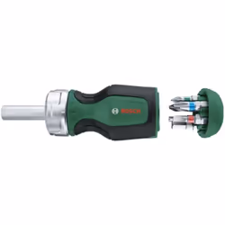 Cacciavite a cricchetto corto con 6 punte design ergonomico con impugnatura gommata funzione cricchetto con 36 denti per copp ...