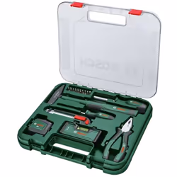 Set universale di utensili manuali SET V1 contiene martello manuale 300 g pinze combinate metro a nastro, lunghezza 3 metri c ...
