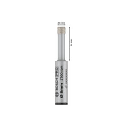 Bosch 1 punta de diamante PRO de ceramica de easy dry (per piastrelle, piastrelle dure, 8 mmde diametro, accessori professionali, trapani/avvitatori)
