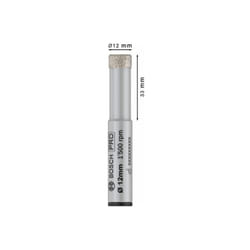 Bosch - 1 punta diamantata pro Ceramic Easy Dry (per piastrelle, piastrelle dure, diametro 12 mm de, accessori professionali, trapani/avvitatori)