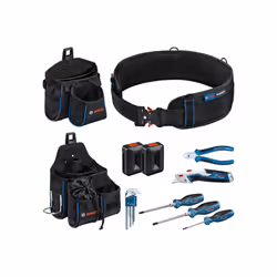Caratteristiche del prodotto: Kit combinato cintura portautensili e set di utensili manuali Accesso rapido agli utensili manu ...