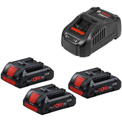 Bosch - 3 batterie 18V procore 4 ah li-ion kit + caricabatterie professional