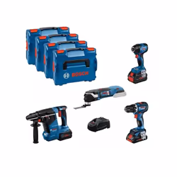 Il kit 4 elettroutensili 18 V a batteria per elettricisti Bosch 0615990N34 è un set di utensili della linea Professional pens ...