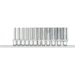R41008012 Set di chiavi a bussola 1/4' 6 facce + Leiste 12 pezzi