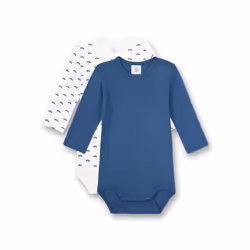 Sanetta 323026, Body, Maschio, Fantasia, Blu, Bianco, Manica lunga, Motivo a veicolo