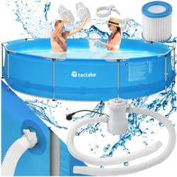 Piscina rotonda con telaio in acciaio e pompa filtraggio ø 360 x 76 cm - piscina gonfiabile, piscina rotonda, piscina interrata