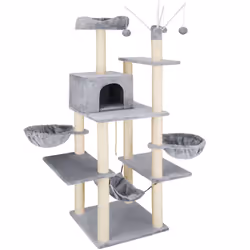 TecTake 402931, Poliestere, Legno, Grigio, 16 kg