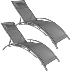 TecTake 403063 sedia a sdraio Grigio Alluminio