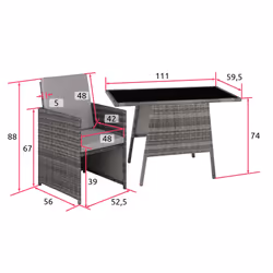 TecTake 403097 set mobili da esterno Grigio