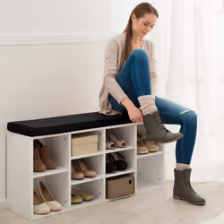 TecTake 403174 scarpiera Nero, Bianco