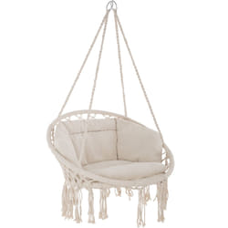 TecTake 403205 sedia da esterno Poliestere, Acciaio Beige