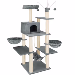 TecTake 403216, Poliestere, Legno, Grigio, 16 kg
