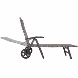 TecTake 403219 sedia a sdraio Grigio Alluminio, Legno, Plastica