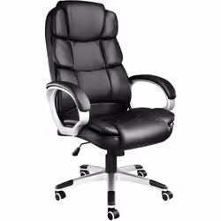 TecTake Jonas, Seduta imbottita, Schienale imbottito, Nero, Nero, Bracciolo imbottito, 5 ruota(e)