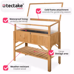 TecTake 403251 letto da giardino rialzato Marrone
