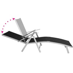 TecTake 403259 sedia a sdraio Nero, Grigio Alluminio