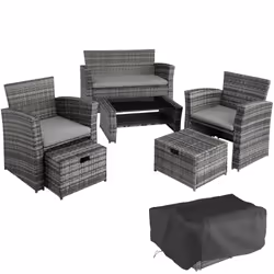 TecTake 403279 set mobili da esterno Grigio - Vista aggiuntiva 7