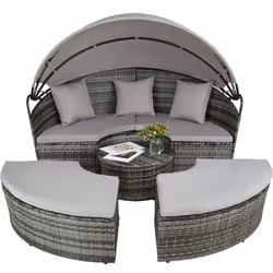 TecTake 403281 sedia a sdraio Grigio Poliestere, Acciaio