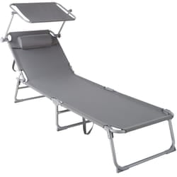 TecTake 403413 sedia a sdraio Grigio Poliestere, Acciaio