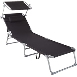 TecTake 403415 sedia a sdraio Nero Poliestere, Acciaio