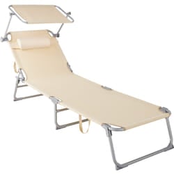 TecTake 403417 sedia a sdraio Beige Poliestere, Acciaio
