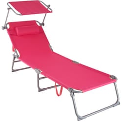 TecTake 403419 sedia a sdraio Rosa Poliestere, Acciaio