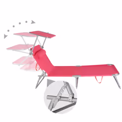 TecTake 403419 sedia a sdraio Rosa Poliestere, Acciaio - Vista aggiuntiva 4