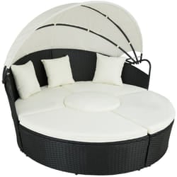 TecTake 403423 sedia a sdraio Nero
