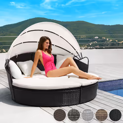 TecTake 403423 sedia a sdraio Nero