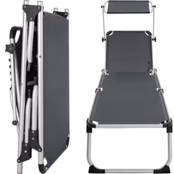 TecTake 403630 sedia a sdraio Grigio Alluminio