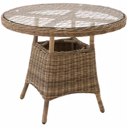 Questo elegante tavolo da giardino di tectake darà un tocco di classe in ogni ambiente esterno. La struttura in rattan del ta ...