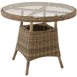 Tavolo da giardino in alluminio con lastra in vetro 91 x 73,5 cm - Tavolo da giardino, tavolo da balcone, mobile da balcone