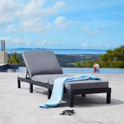 TecTake 403685 sedia a sdraio Grigio Poliestere, Acciaio