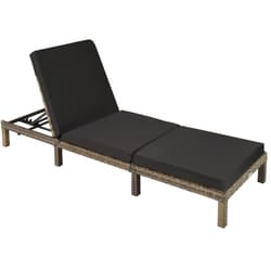 TecTake 403686 sedia a sdraio Marrone Poliestere, Acciaio